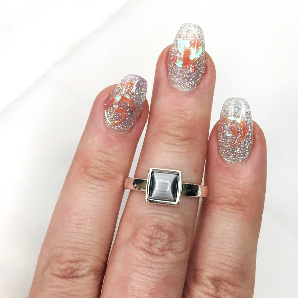 Silver Square Gem
